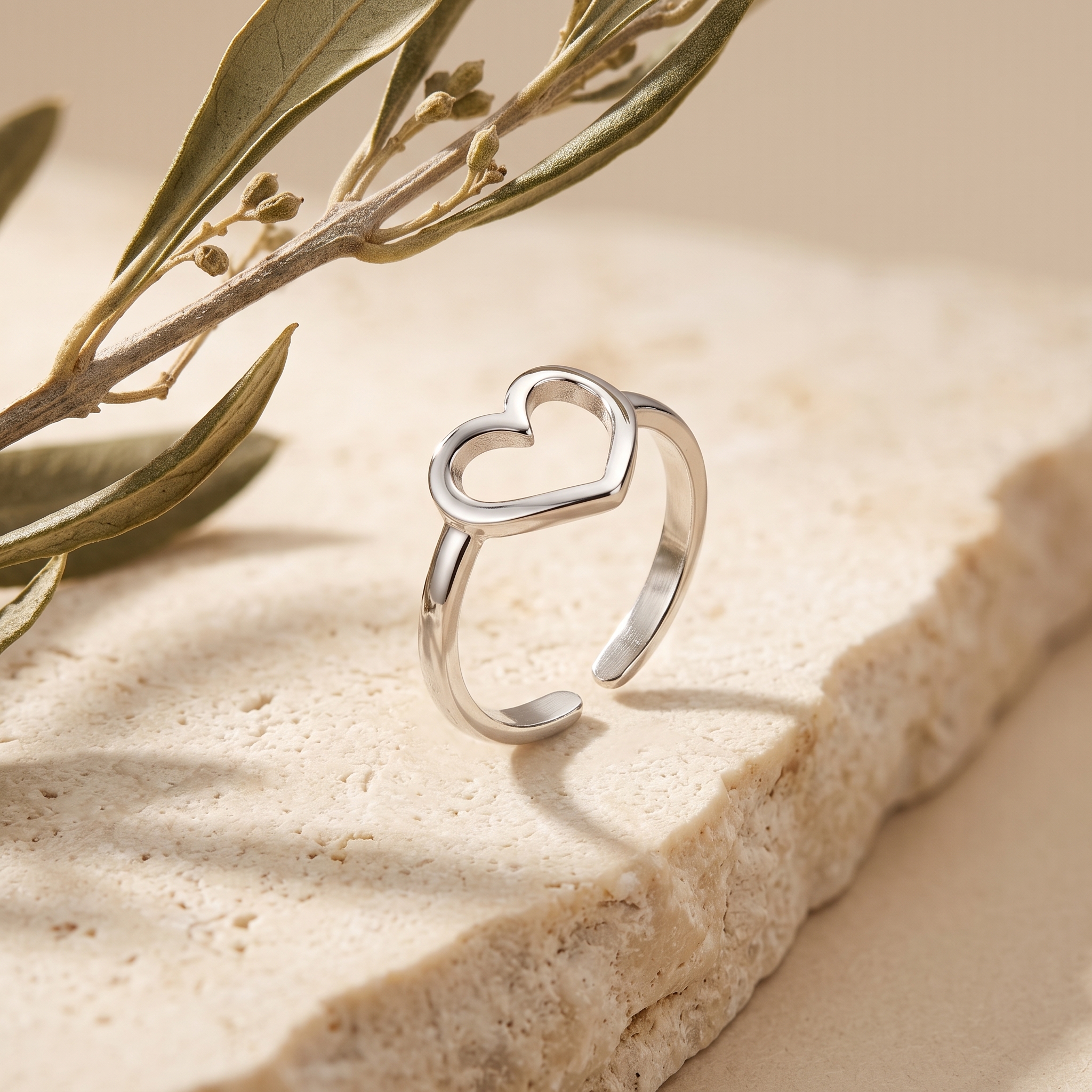 Anillo Corazón Abierto — anillos de acero inoxidable