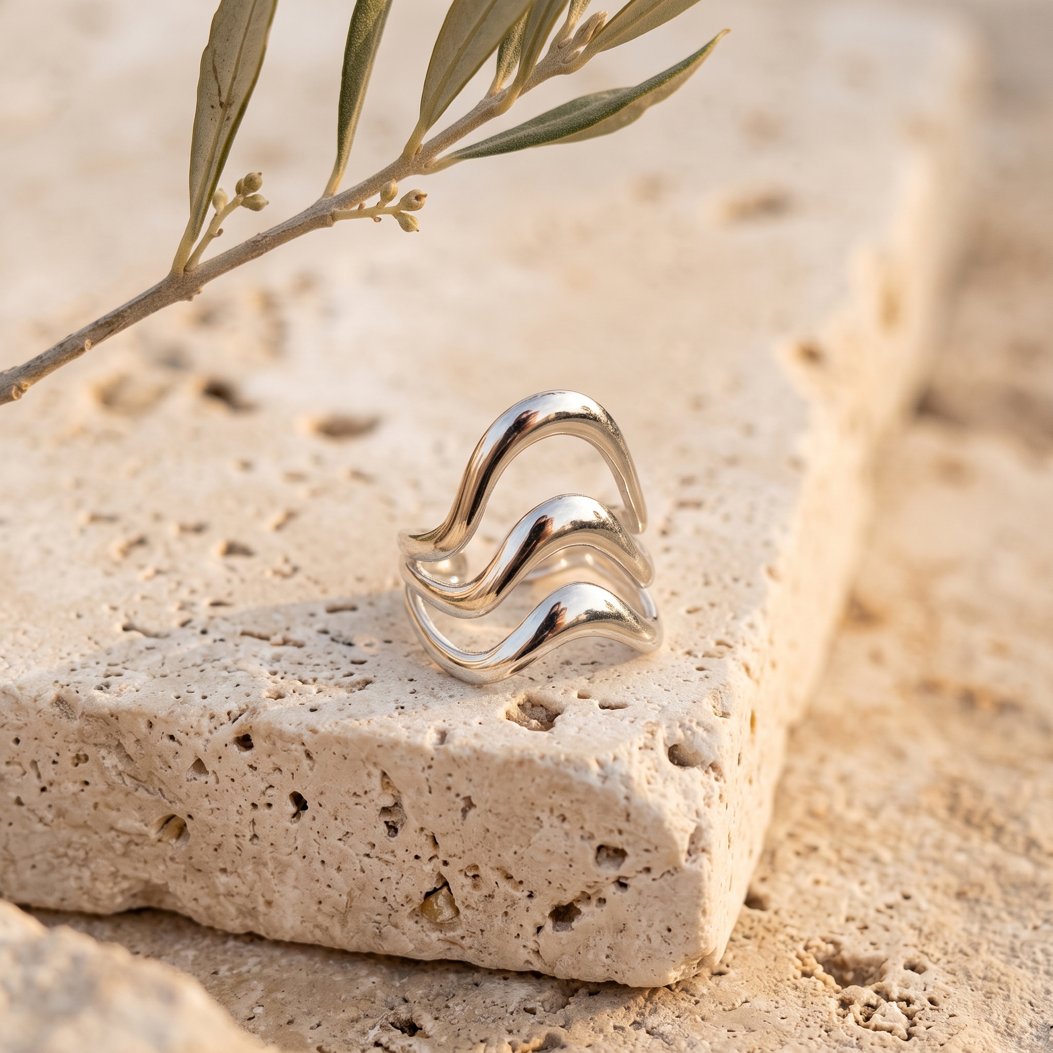 Anillo Triple Onda — anillos de acero inoxidable