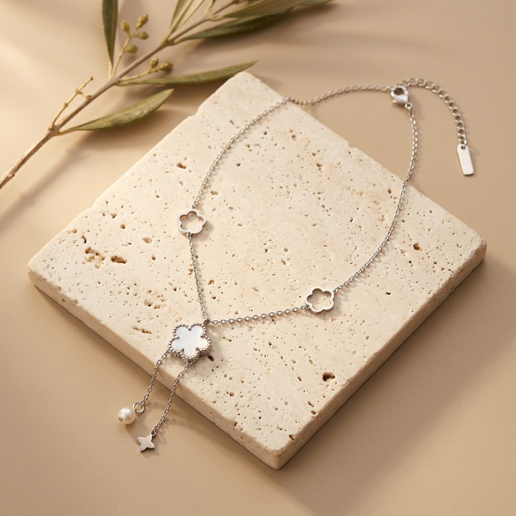 Collar Flor y Estrella — collares de acero inoxidable