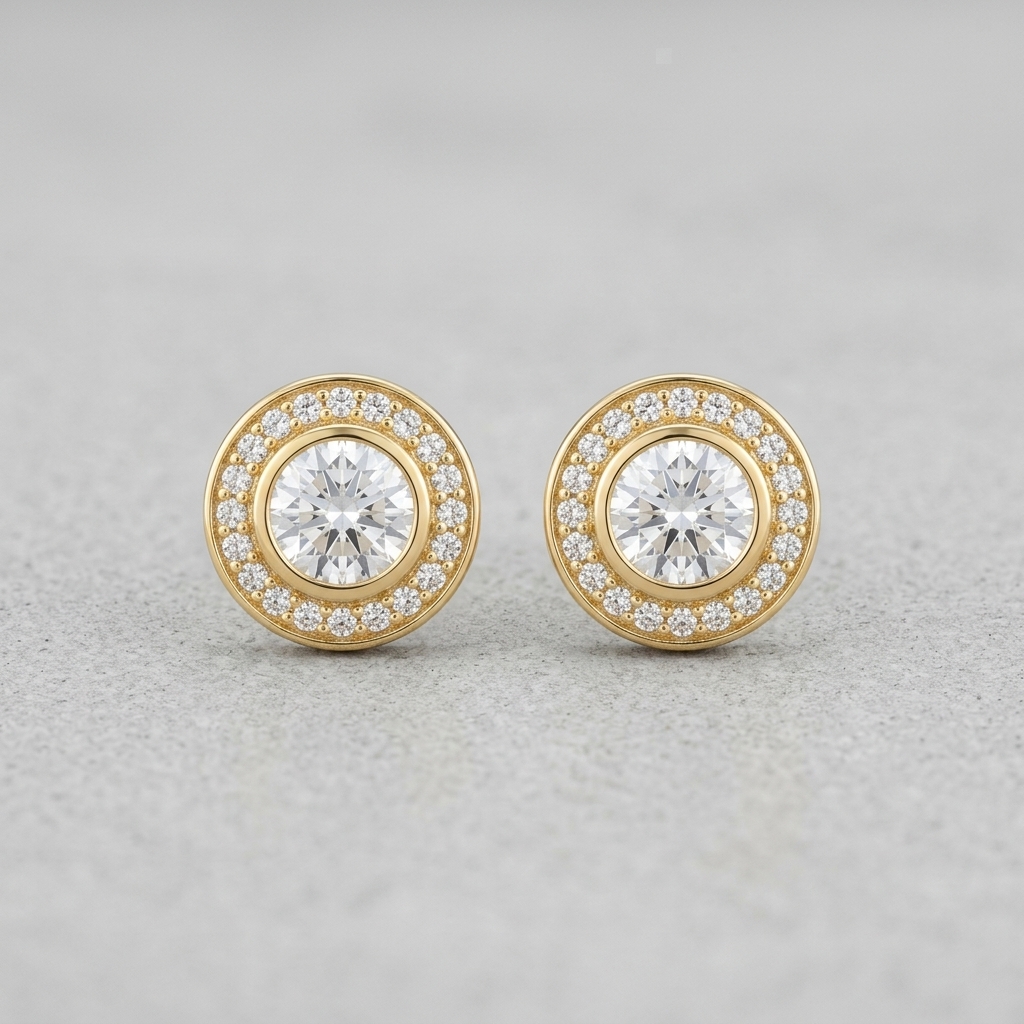 Pendientes Halo 14k