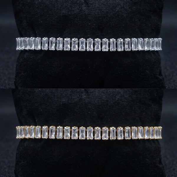 Pulsera Cristal (Tenis) - Acero