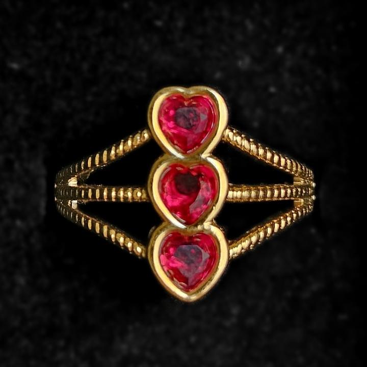 Anillo Tres Latidos - Acero con baño de oro de 18k