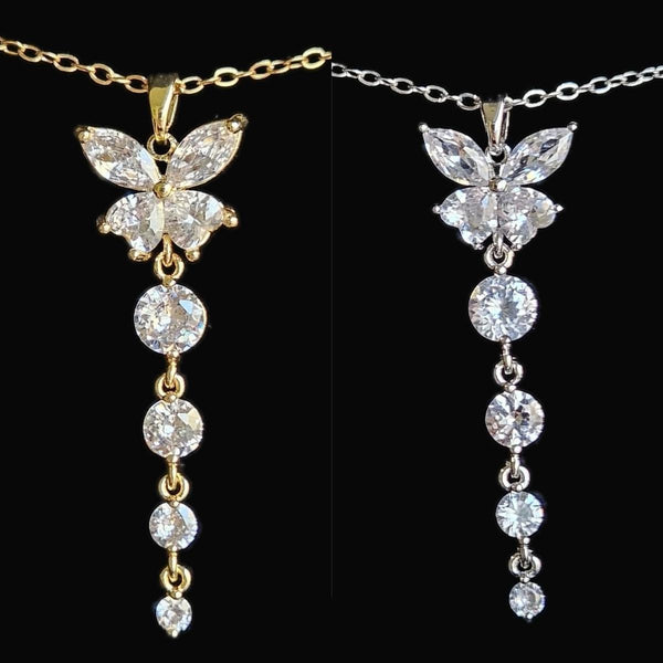 Collar Mariposa en cascada - Baño de plata / Baño de oro 18k