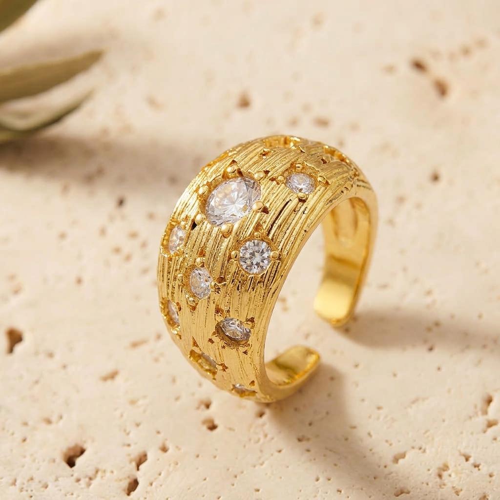 Anillo Constelación con baño de oro 18k