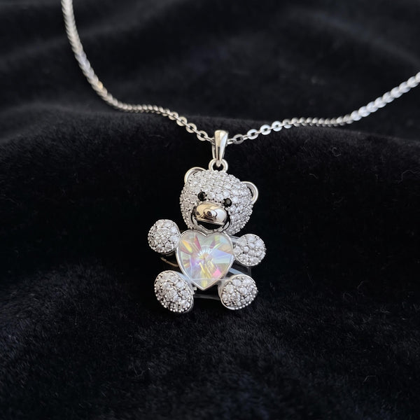 Collar Osito de Hielo - Chapado en platino