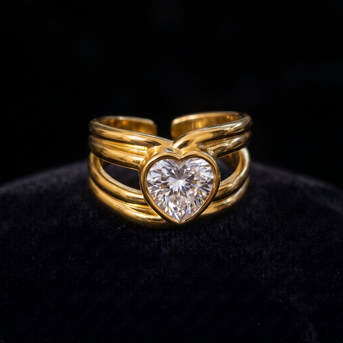 Anillo Amada - Acero con baño de oro de 18k (NOVEDAD)