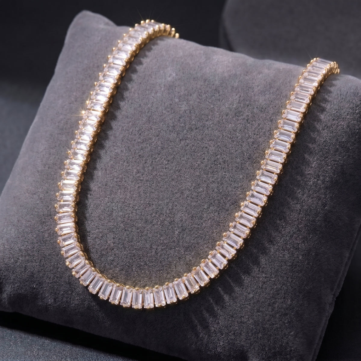 Collar Tenis Esplendor Mini - Acero con baño de oro de 18k (NOVEDAD)