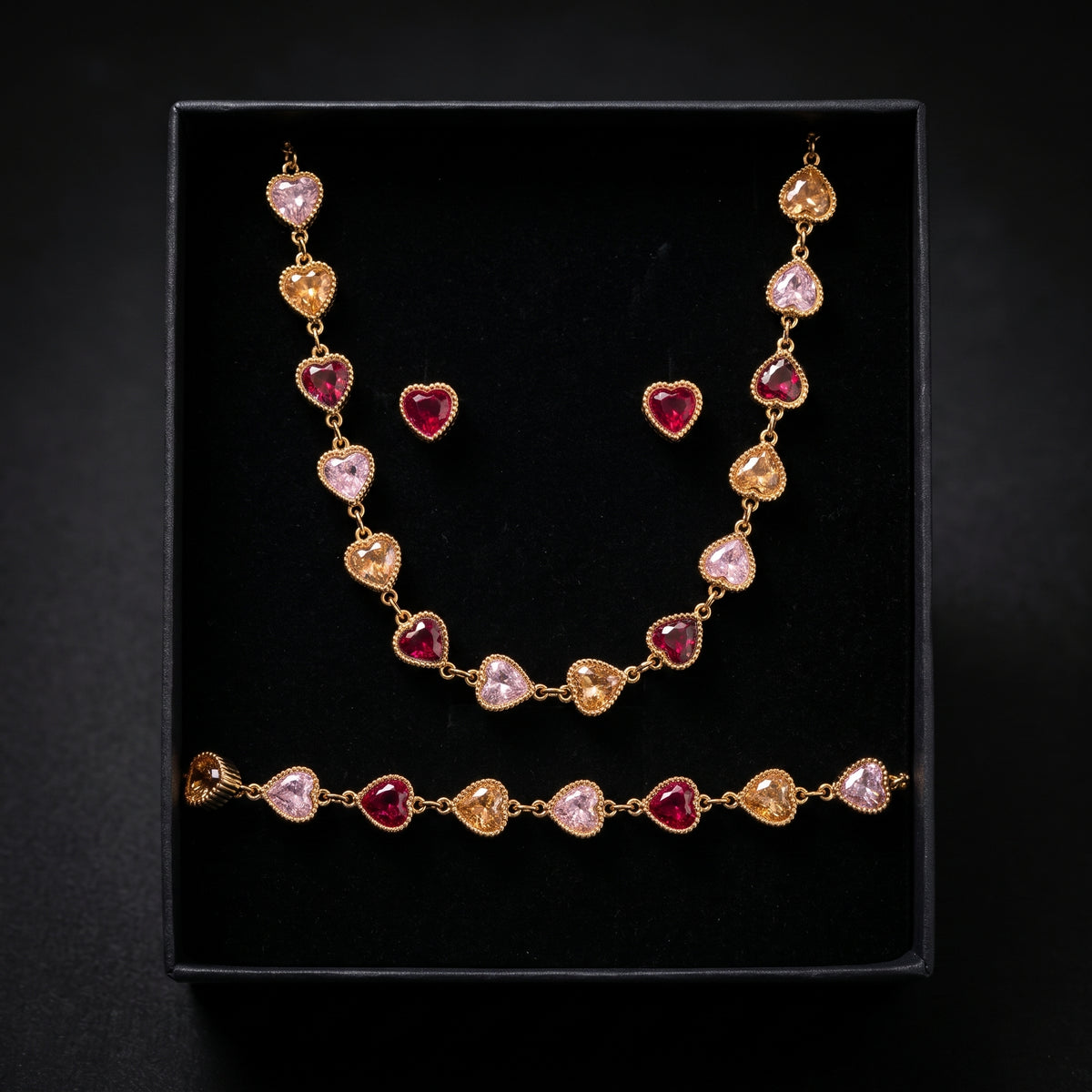 Conjunto Romance - Acero con baño de oro de 18k (NOVEDAD)