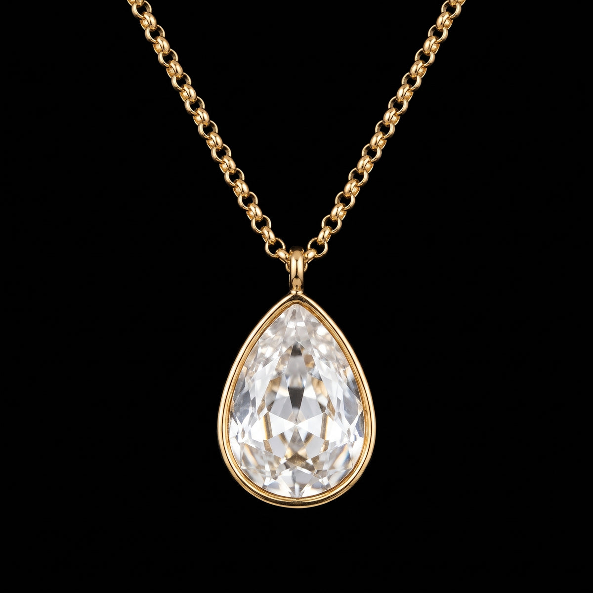 Collar Lágrima de Luz - Acero con baño de oro de 18k (NOVEDAD)