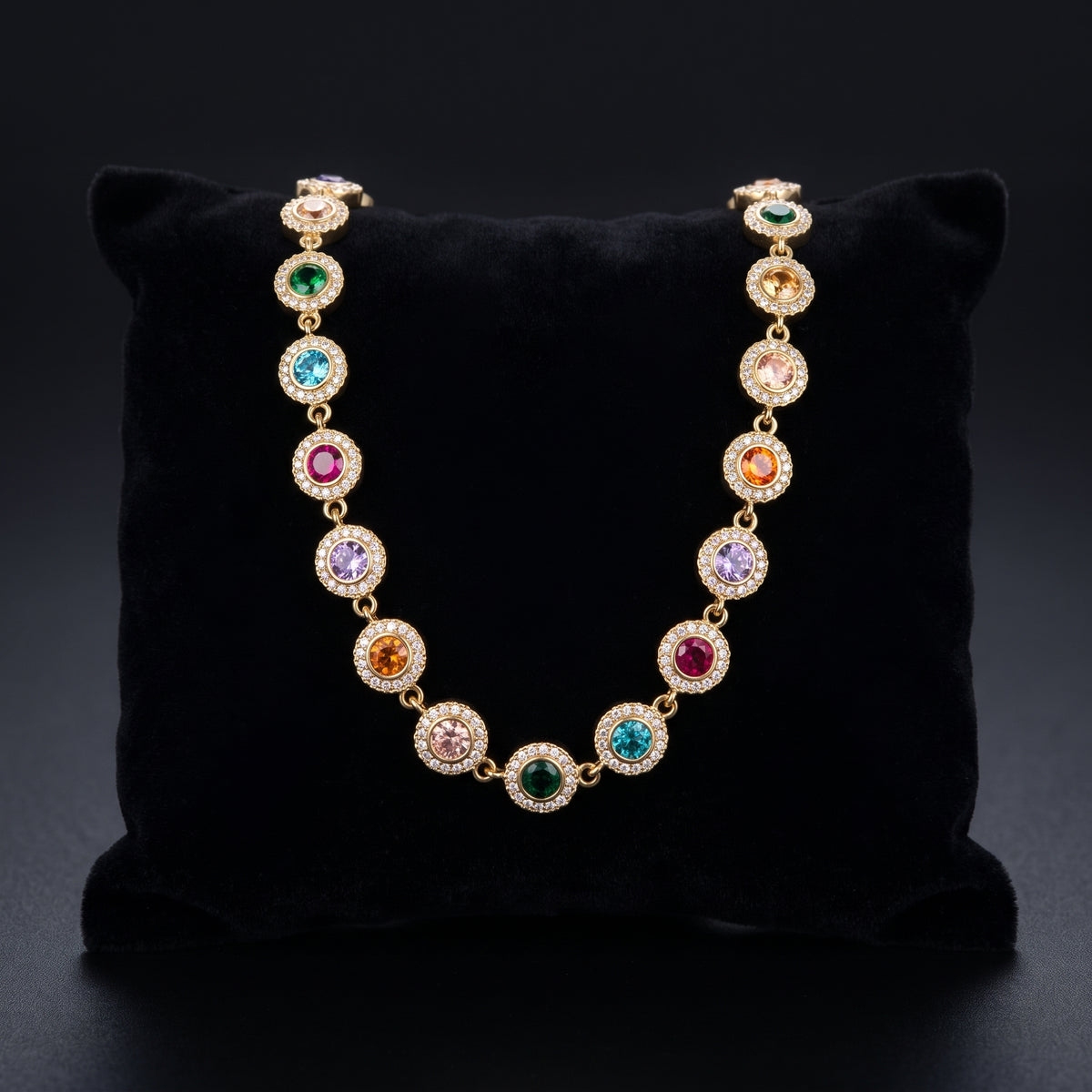 Collar Lux Arcoíris - Acero con baño de oro de 18k