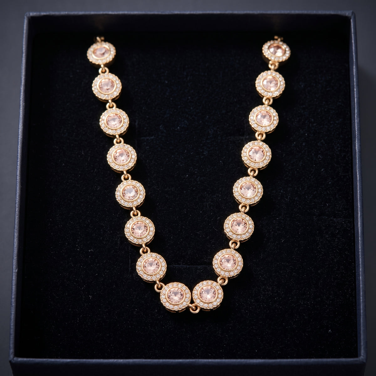 Collar Lux Rosé - Acero con baño de oro de 18k