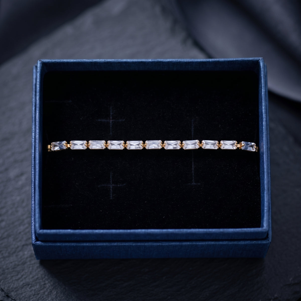 Pulsera Mosaico (Tenis) - Acero con baño de oro de 18k