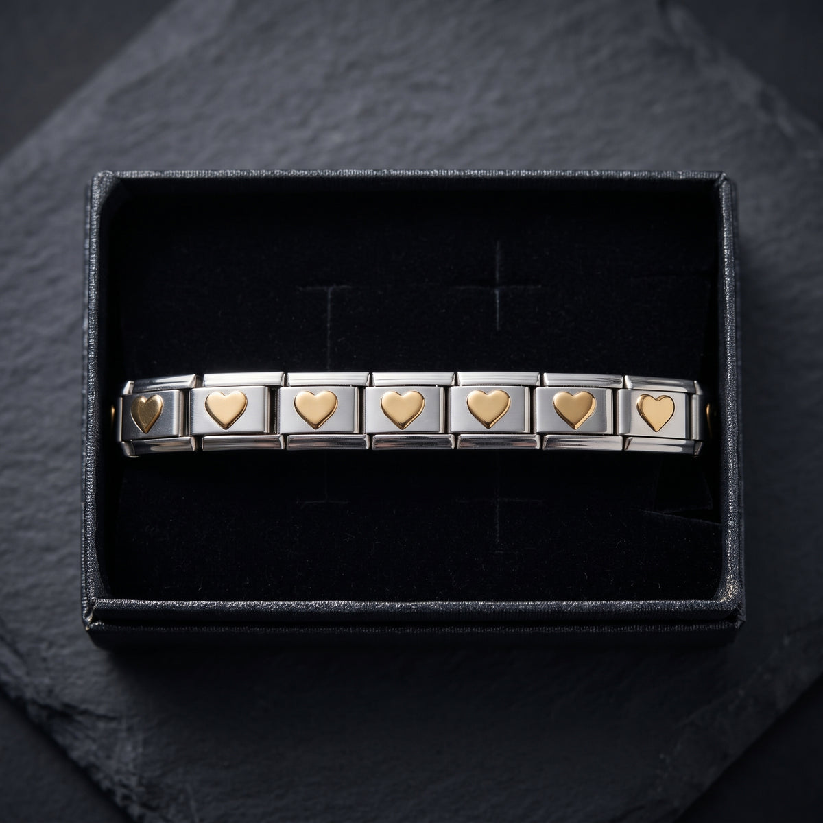 Pulsera Latido Dorado - Acero y acero con baño de oro de 18k (NOVEDAD)