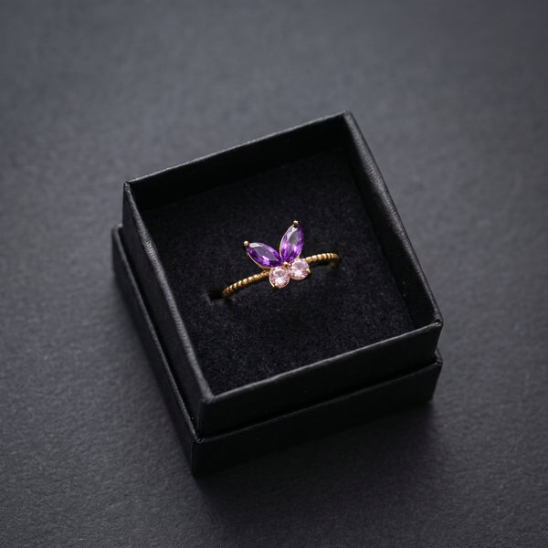 Anillo Aleteo - Acero con baño de oro de 18k