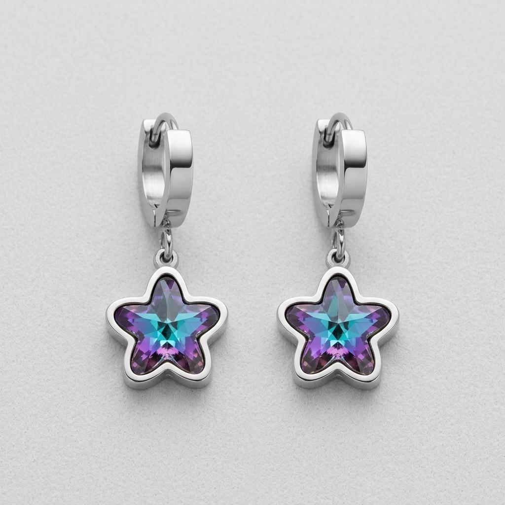 Pendientes Estrella Boreal - Acero