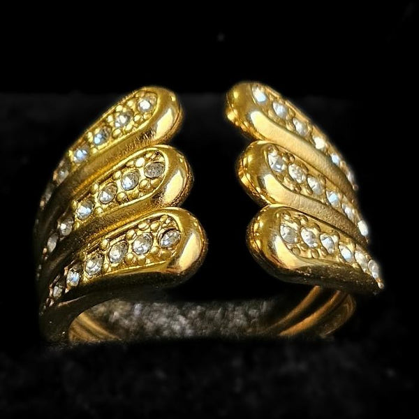 Anillo Alas de Oro (ajustable) - Acero con Baño de oro 18k