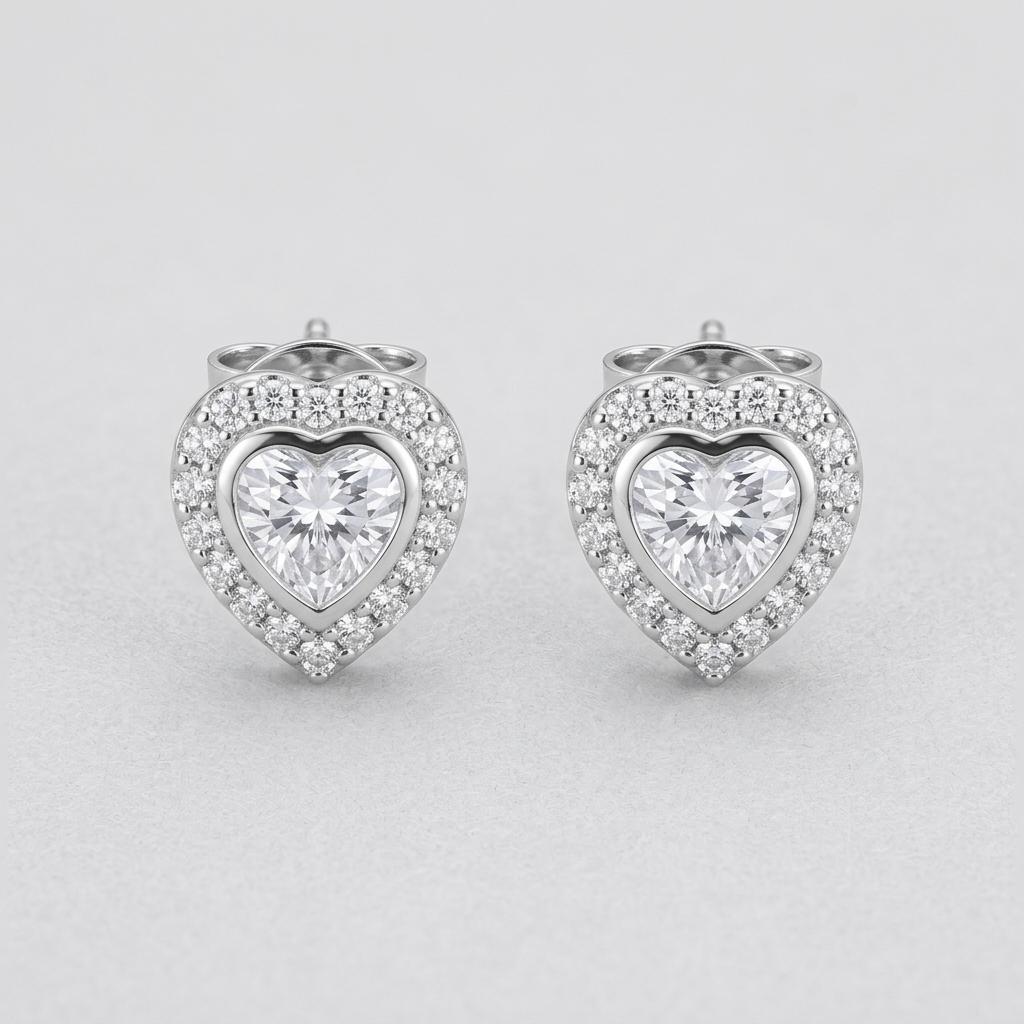 Pendientes Corazón Halo