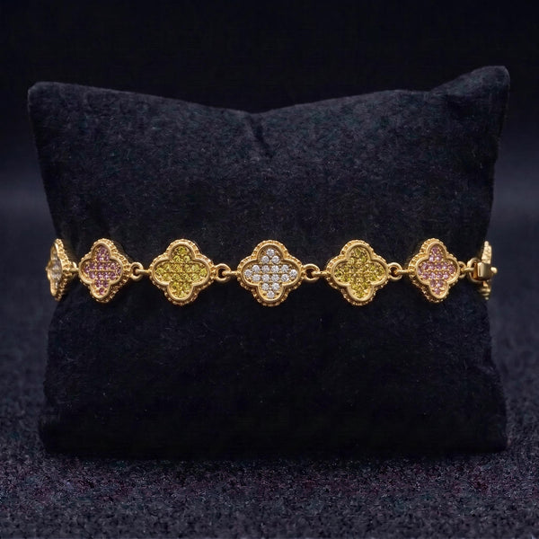 Pulsera Trébol Primavera - Acero