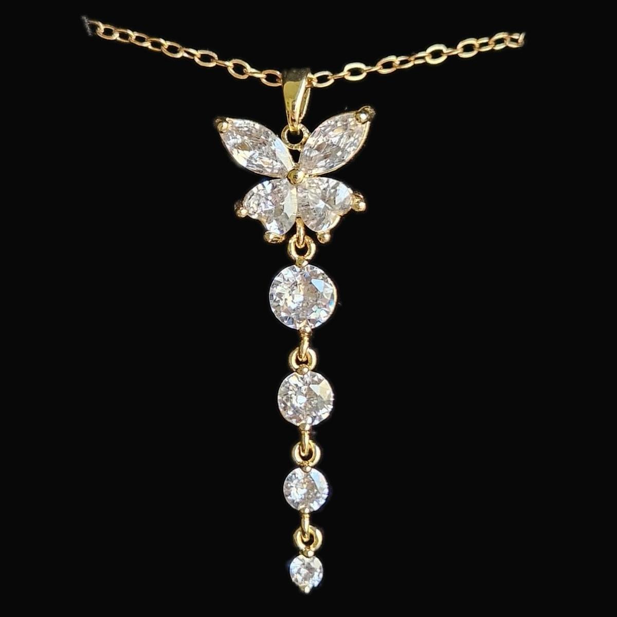 Collar Mariposa en cascada - Baño de plata / Baño de oro 18k